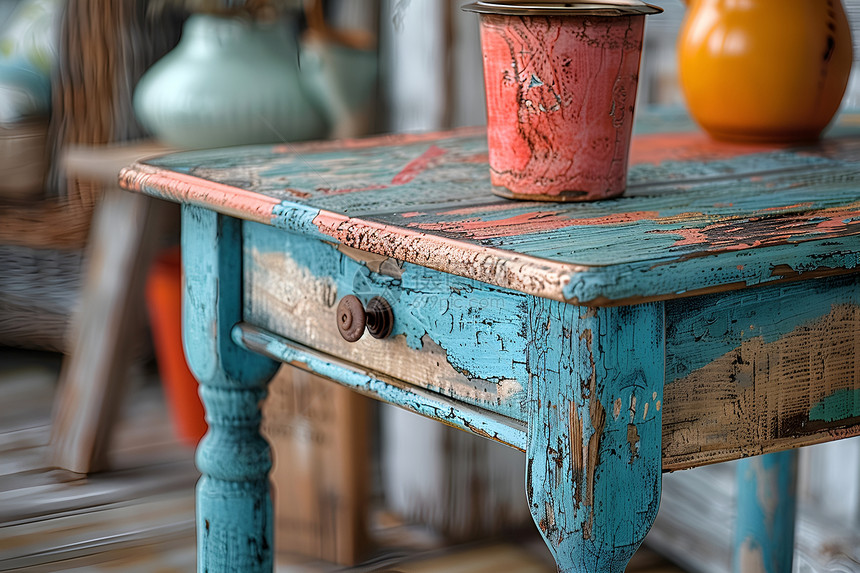 复古风格木质桌子图片