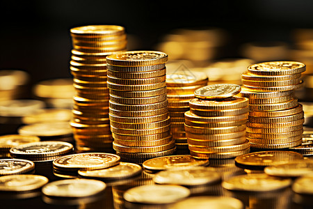 投资金素材黄金财富堆积如山金背景
