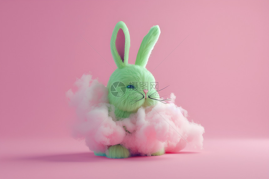 粉色糖花兔子图片