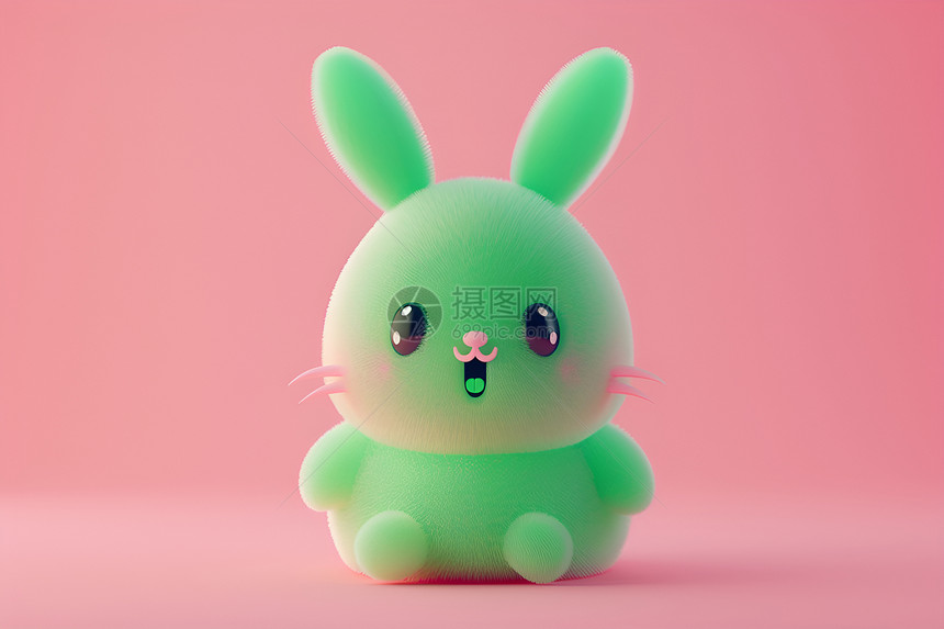 粉色棉花糖兔子图片