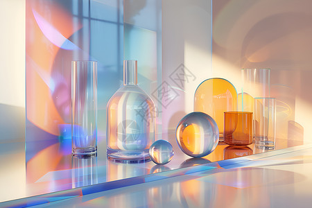 光影交织玻璃艺术之美背景图片