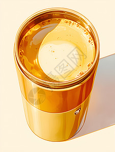 保温水杯主图黄色的杯子插画