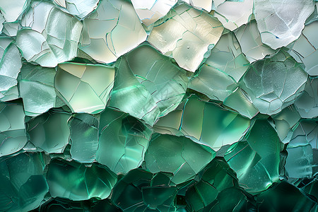 晶体状玻璃拼贴的抽象艺术插画