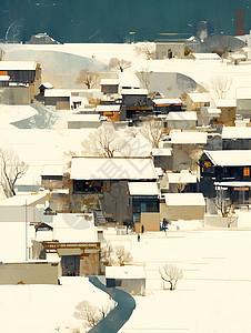 素雅的冬季房子背景图片