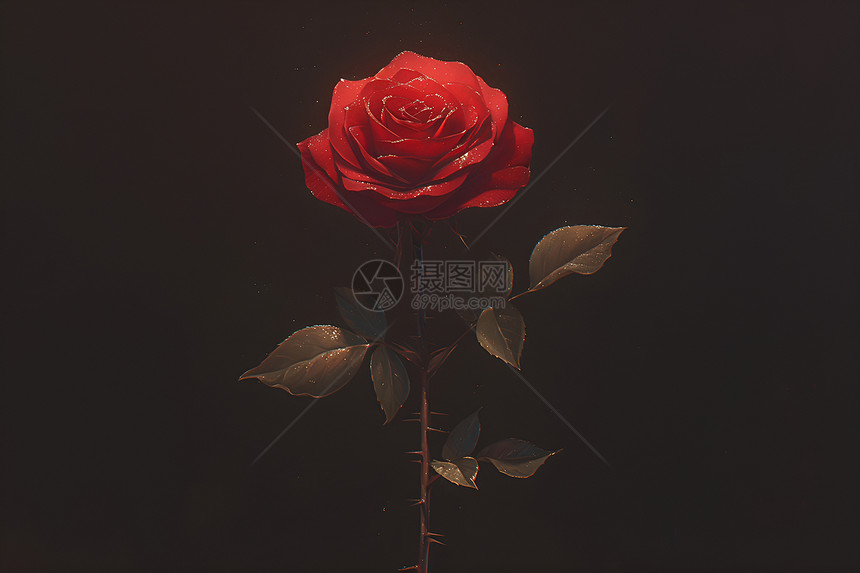 红玫瑰的绽放图片
