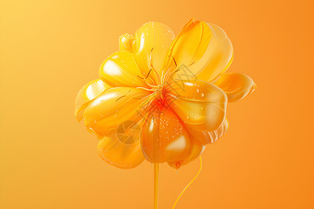 黄色大花朵黄色塑料气球花设计图片