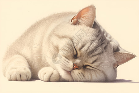 短毛猫小睡白猫小睡高清图片