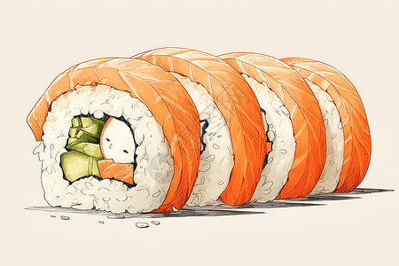 卡通寿司插画背景图片