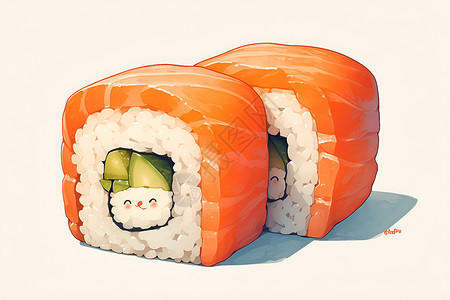 可爱的寿司美食背景图片