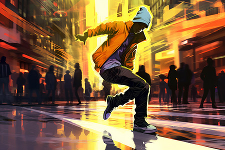 城市街舞者背景图片