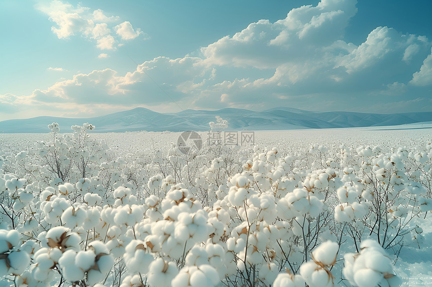 田地中的农业棉花图片