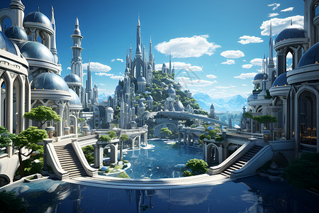 未来之城背景图片