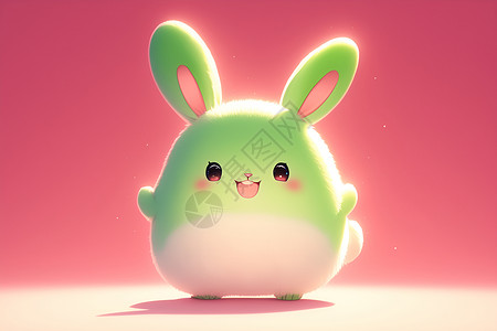 绿白兔子背景图片