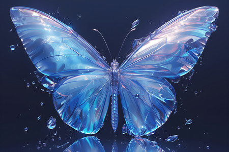 梦幻蓝色蝴蝶背景图片