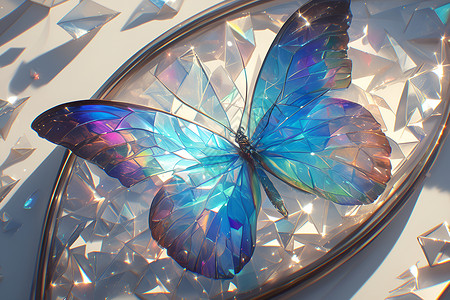 璀璨的水晶蝴蝶背景图片
