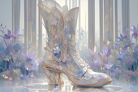 水晶靴子背景图片