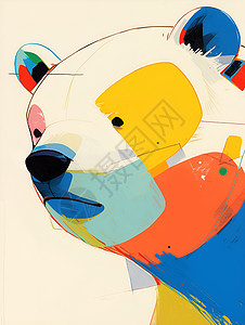 彩绘的北极熊背景图片