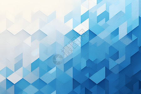 蓝白几何瓷砖背景图片