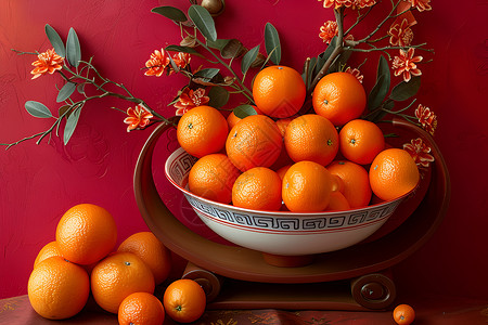 丰收的柑橘背景图片