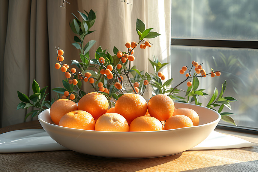 果盘里的柑橘图片