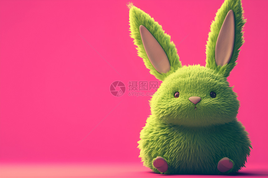 可爱的棉绒兔子图片