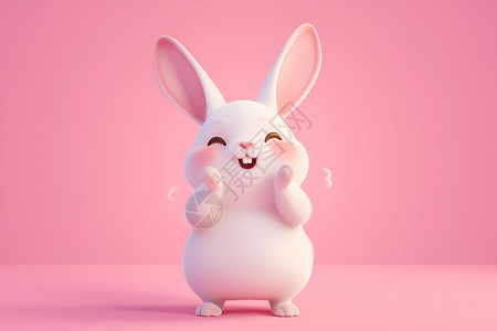 甜美粉色小兔子背景图片