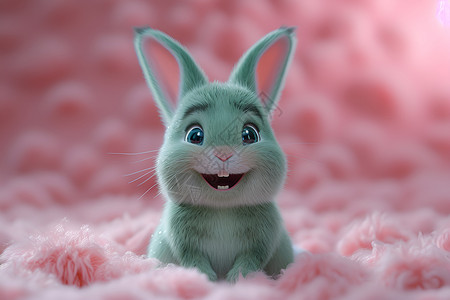 粉红绒兔粉红兔偷笑高清图片