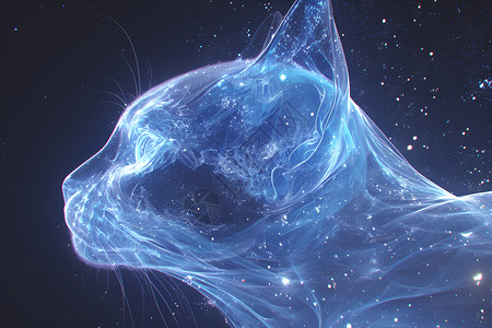 星空下的猫咪背景图片