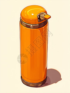 站立的橙色保温杯背景图片