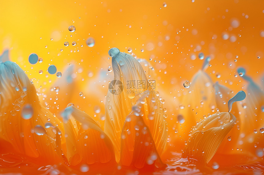 花朵中的水珠图片