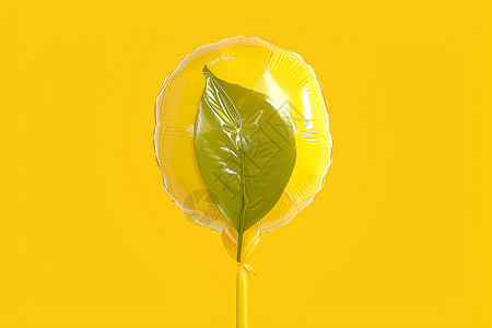 膨胀效果气球里的叶子设计图片