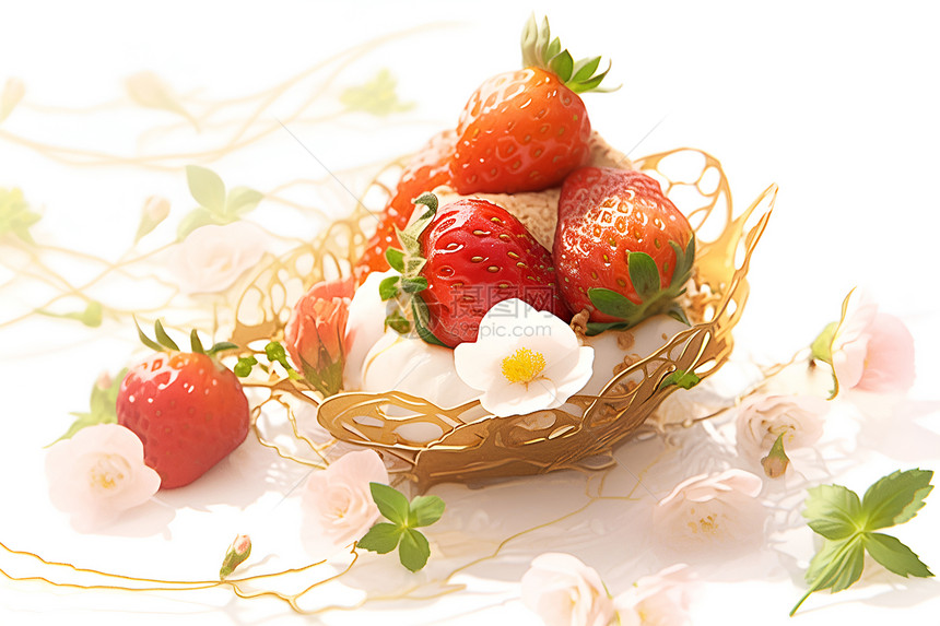 美味新鲜草莓图片