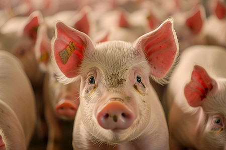 猪养殖养猪场中小猪的集结背景