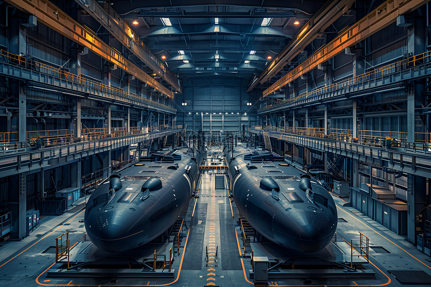 制造潜艇的生产设施图片