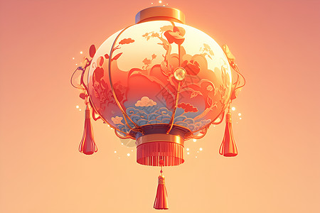 中国灯笼飘动高清图片