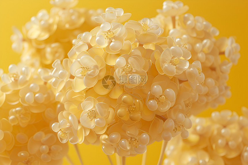 黄色塑料材质的桂花图片