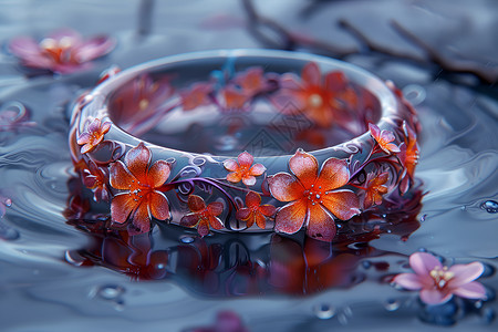 水花纹的素材水面上的花纹戒指背景