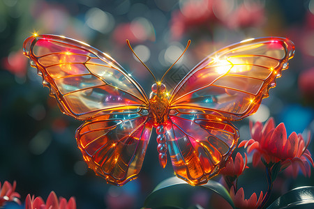 闪烁的玻璃蝴蝶高清图片