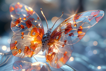 美丽的玻璃蝴蝶高清图片