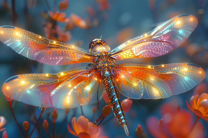 五光十色的玻璃蜻蜓图片
