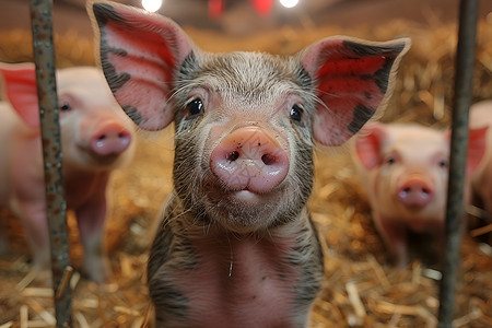 农场中的小猪背景图片