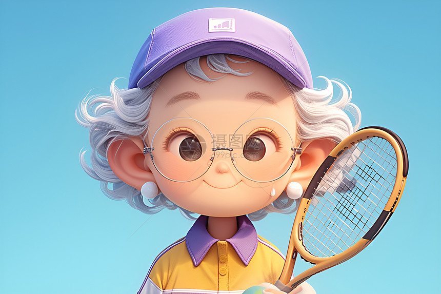 高龄网球玩家图片