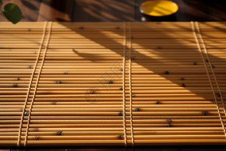 竹制的寿司垫高清图片