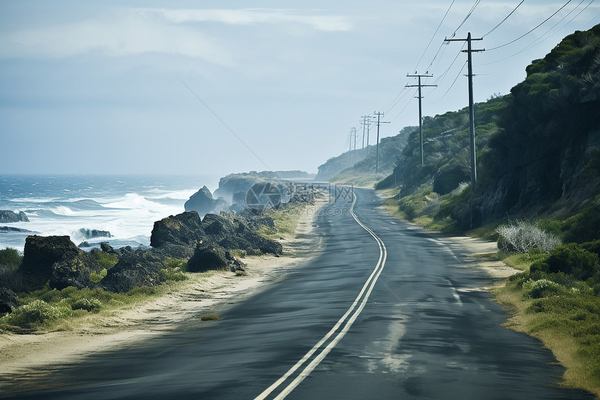 海边的沿海公路图片