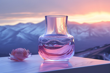 陶瓷紫色的玻璃瓶设计图片
