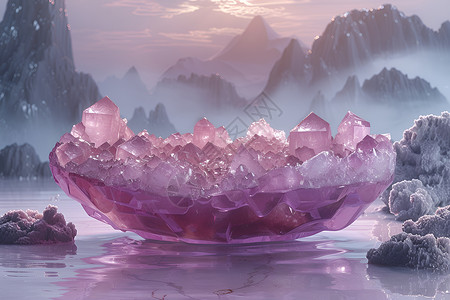 白菜陶瓷碗美食冰雪之山上的粉红碗设计图片