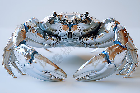 鲜活蟹银色蟹与柔和光线设计图片