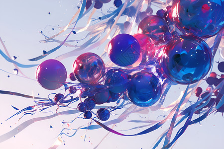 蓝紫色气泡背景图片