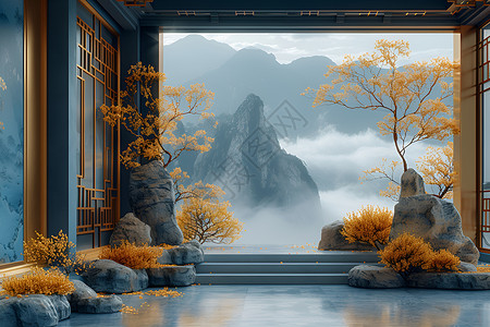 竹林艺术背景背景图片