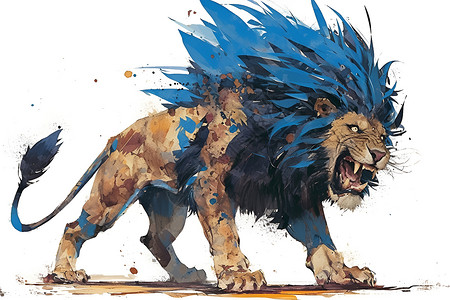 凶猛怒吼的狮子背景图片